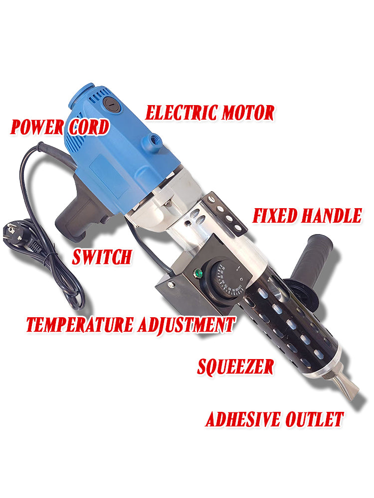 Truck Tire Repair Extruder – 850W Electric Rubber Filling Machine, Adjustable Temperature 30°C–110°C, 30 cm Heating Tube, 18 kg/h Output, 220V